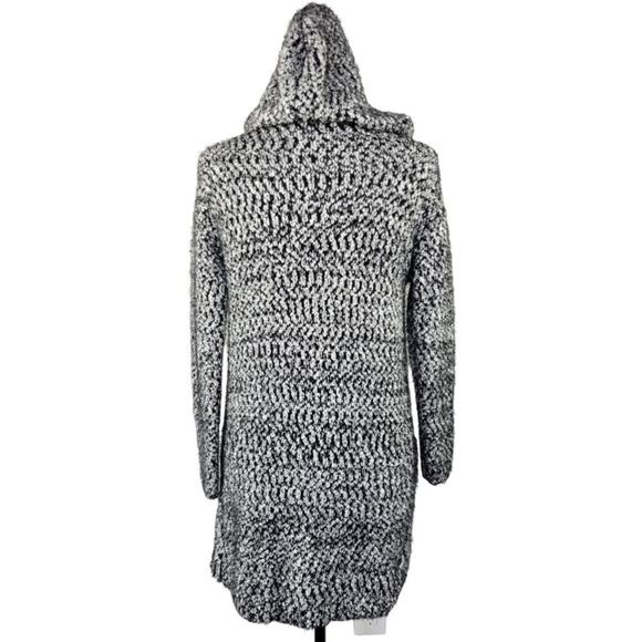 Cynthia Rowley Hooded open front Knit cardigan black white color size S - Picture 9 of 11